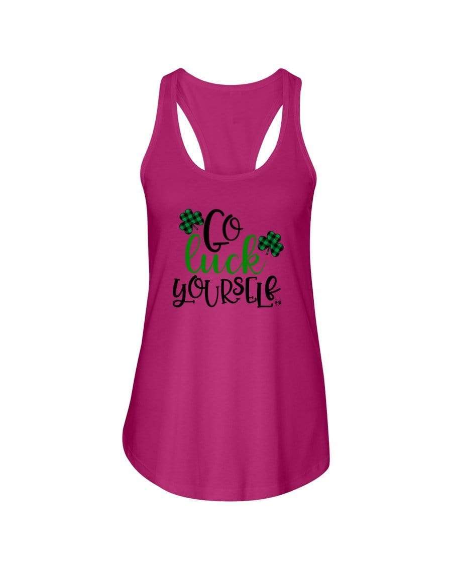 Shirts Raspberry / XS Winey Bitches Co "Go Luck Yourself" Ladies Racerback Tank Top* WineyBitchesCo