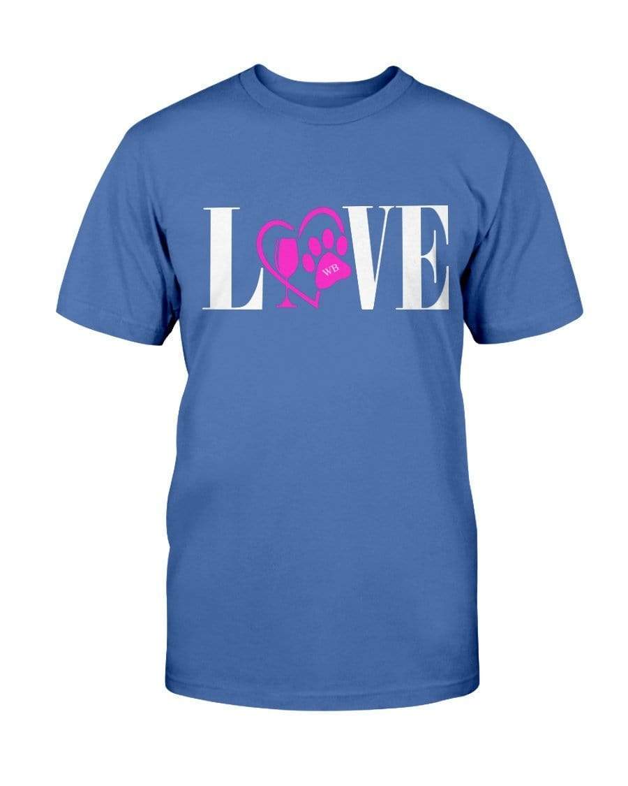 Shirts Royal Blue / S Winey Bitches Co "Love" Wht Letters Ultra Cotton T-Shirt WineyBitchesCo