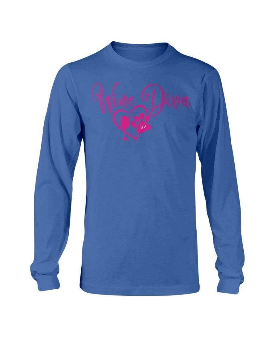 Shirts Royal Blue / S Winey Bitches Co "Wine Diva 2" Long Sleeve T-Shirt WineyBitchesCo