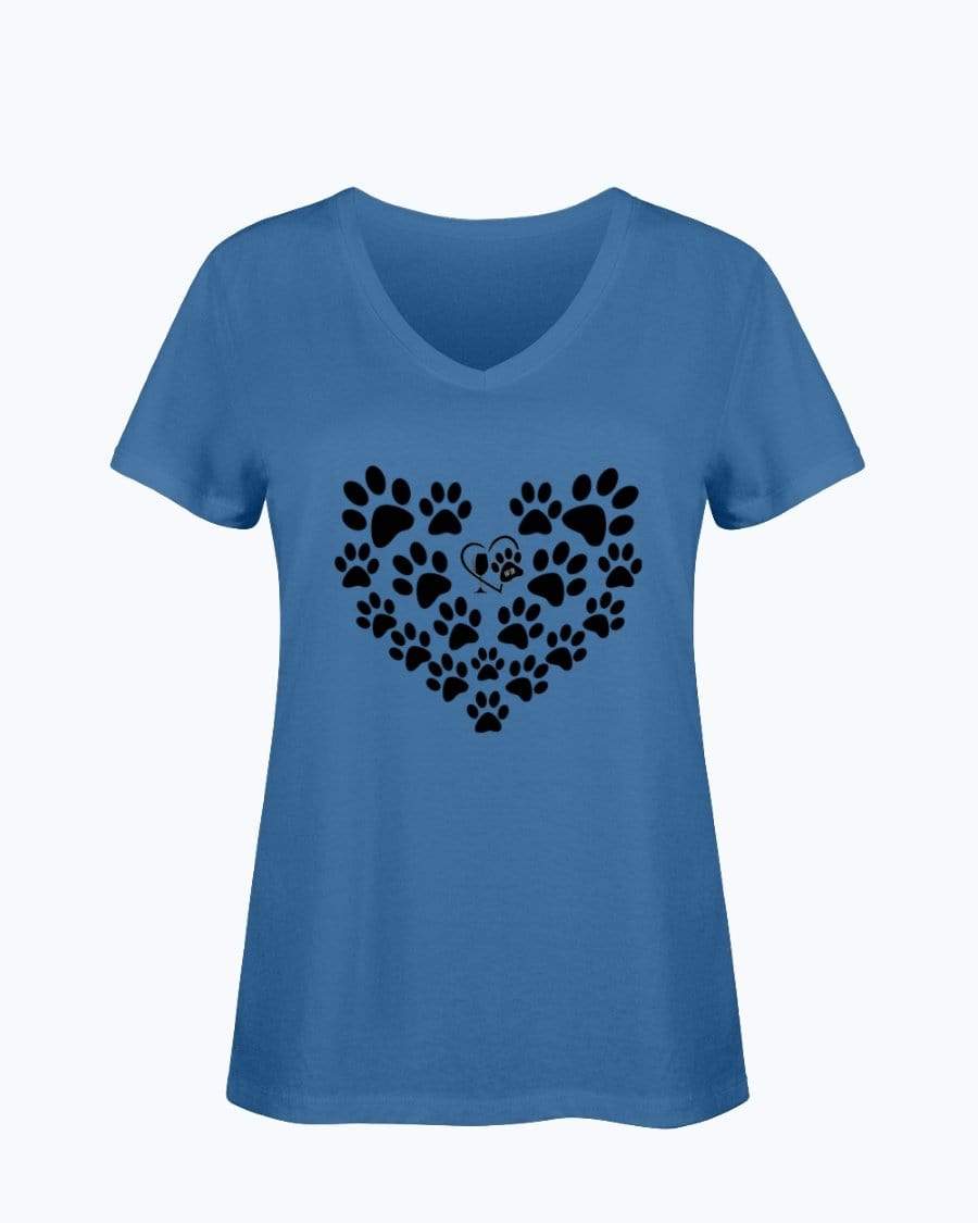 Shirts Royal / S Winey Bitches Co Heart Paws (Black) Ladies HD V Neck Tee WineyBitchesCo