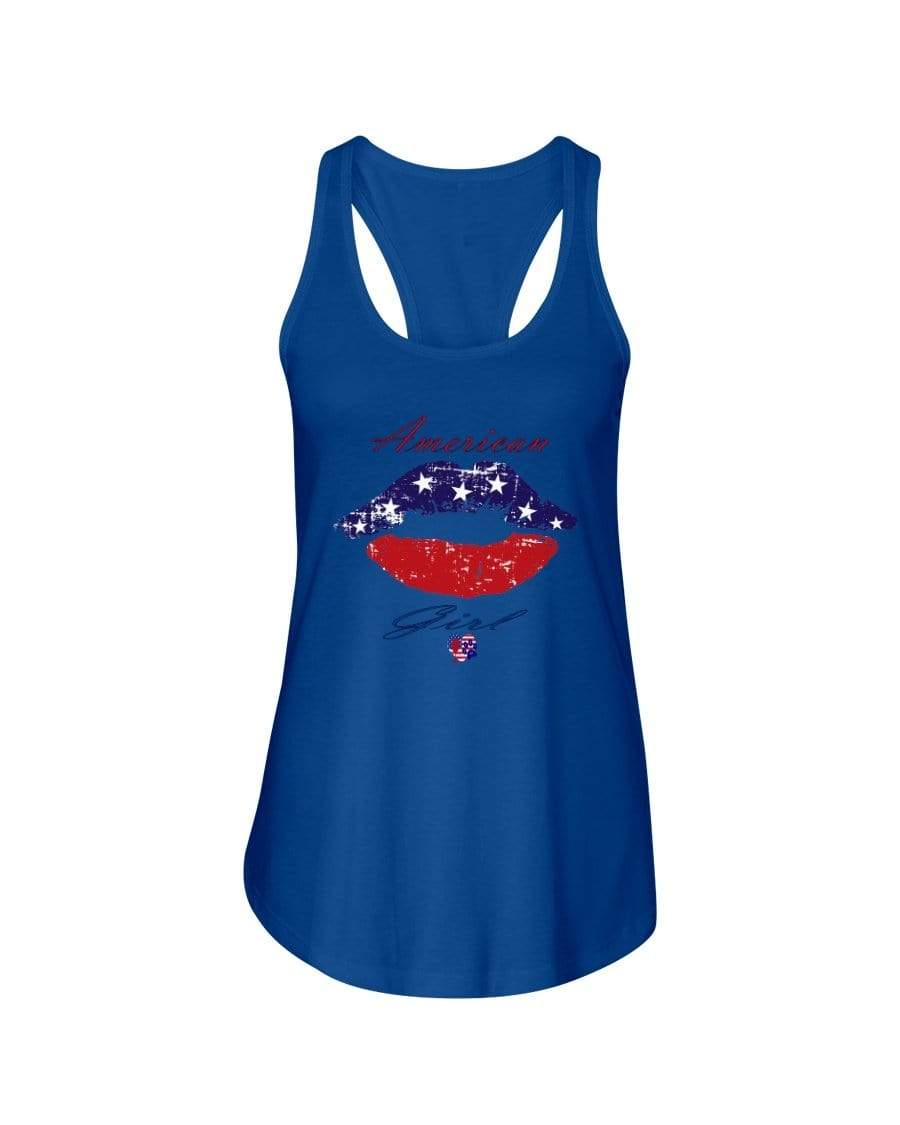 Shirts Royal / XS Winey Bitches Co "American Girl" Ladies Racerback Tank WineyBitchesCo