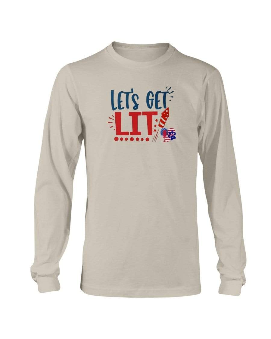 Shirts Sand / S Winey Bitches Co "Let Get Lit" Long Sleeve T-Shirt WineyBitchesCo