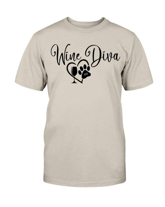 Shirts Sand / S Winey Bitches Co New "Wine Diva 2" Ultra Cotton T-Shirt WineyBitchesCo