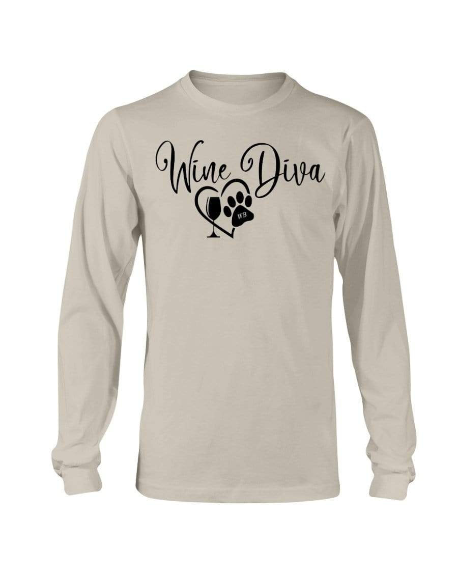 Shirts Sand / S Winey Bitches Co "Wine Diva 2" Long Sleeve T-Shirt WineyBitchesCo