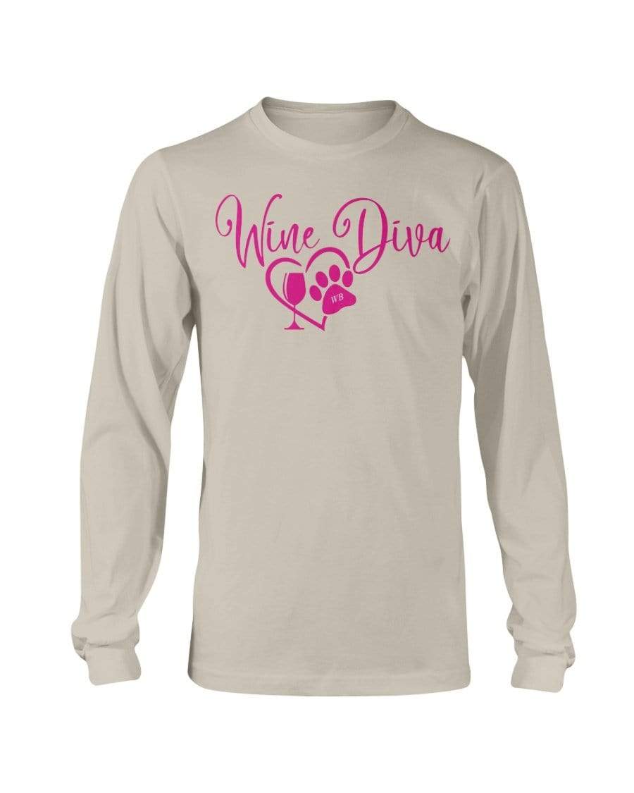 Shirts Sand / S Winey Bitches Co "Wine Diva 2" Long Sleeve T-Shirt WineyBitchesCo