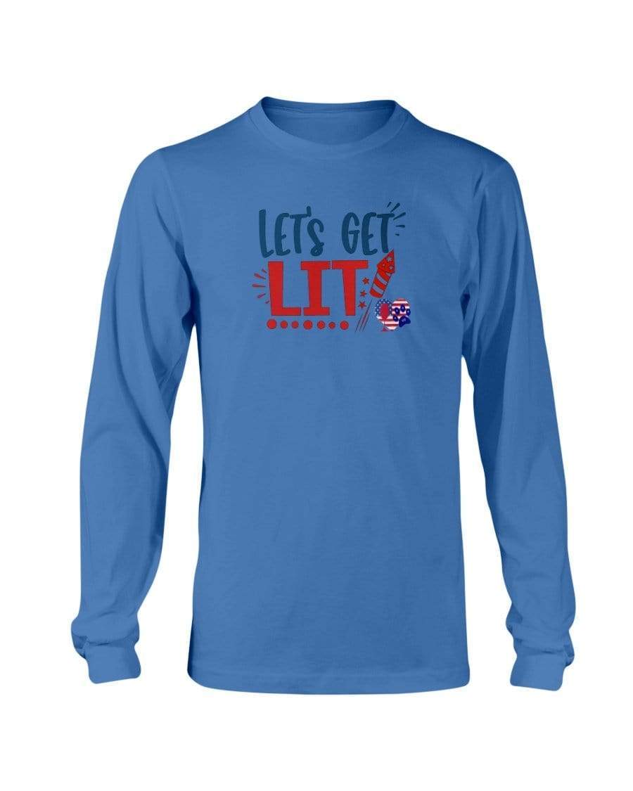 Shirts Sapphire / S Winey Bitches Co "Let Get Lit" Long Sleeve T-Shirt WineyBitchesCo