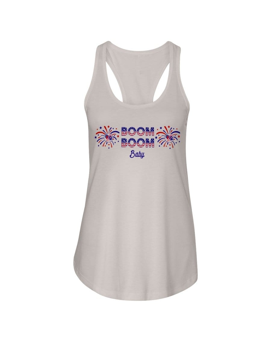 Shirts Silver / XS Winey Bitches Co "Boom Boom Baby" Ladies Racerback Tank WineyBitchesCo