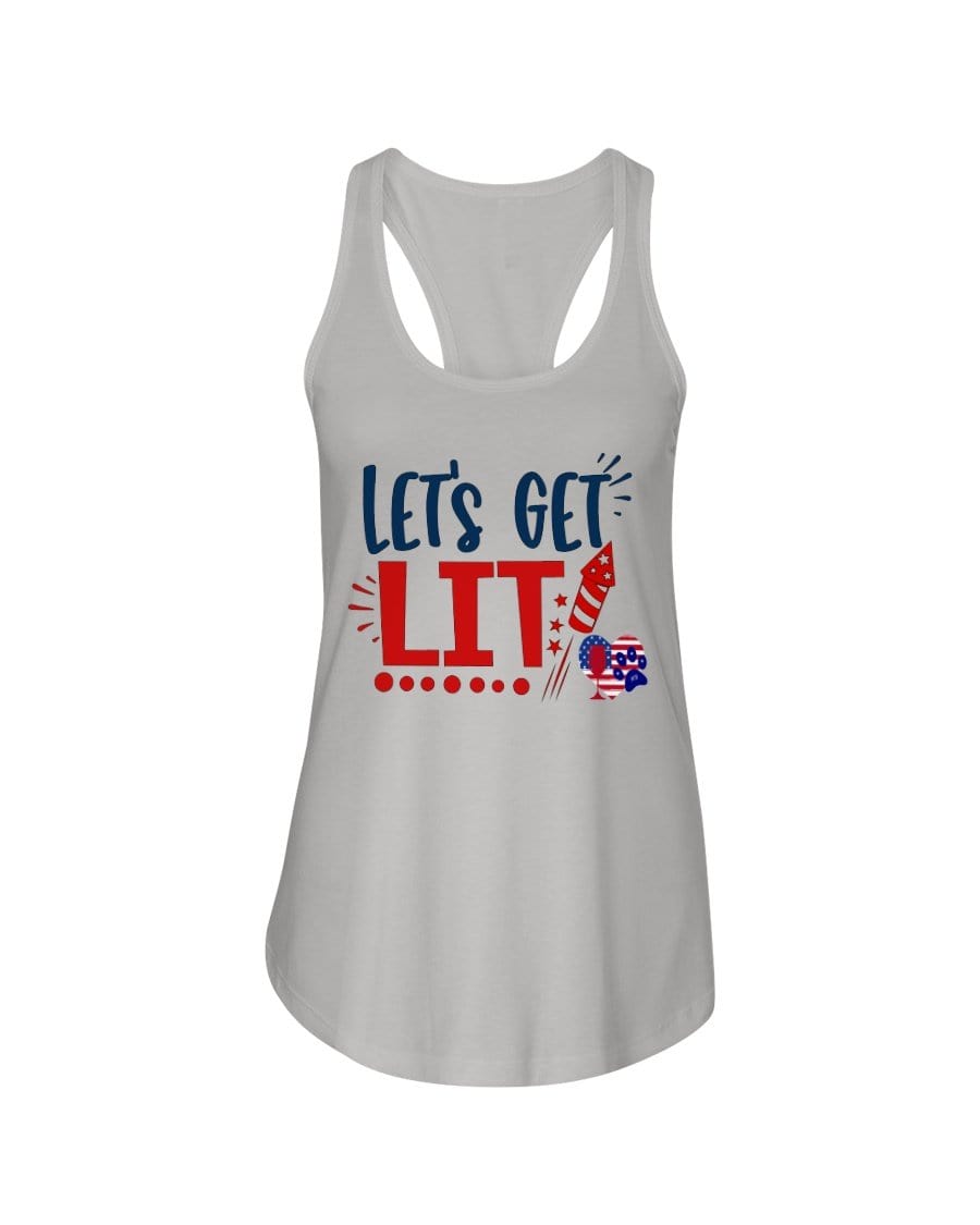 Shirts Silver / XS Winey Bitches Co "Let Get Lit" Ladies Racerback Tank WineyBitchesCo