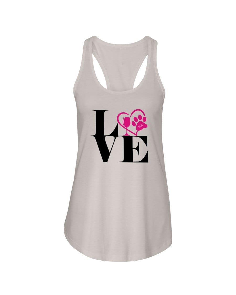 Shirts Silver / XS Winey Bitches Co "Love Squared" Ladies Racerback Tank Top* WineyBitchesCo