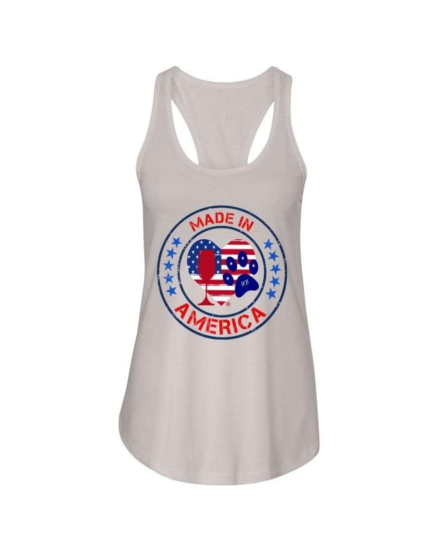 Shirts Silver / XS Winey Bitches Co "Made In America" Ladies Racerback Tank WineyBitchesCo