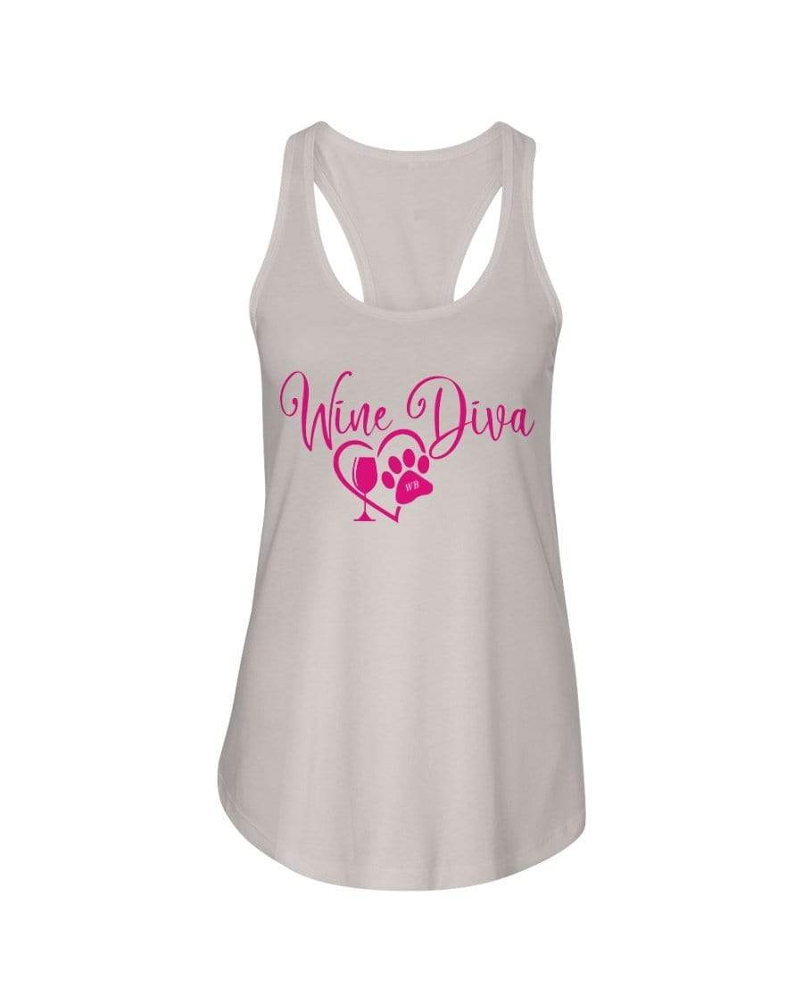 Shirts Silver / XS Winey Bitches Co "Wine Diva 2" Ladies Racerback Tank WineyBitchesCo