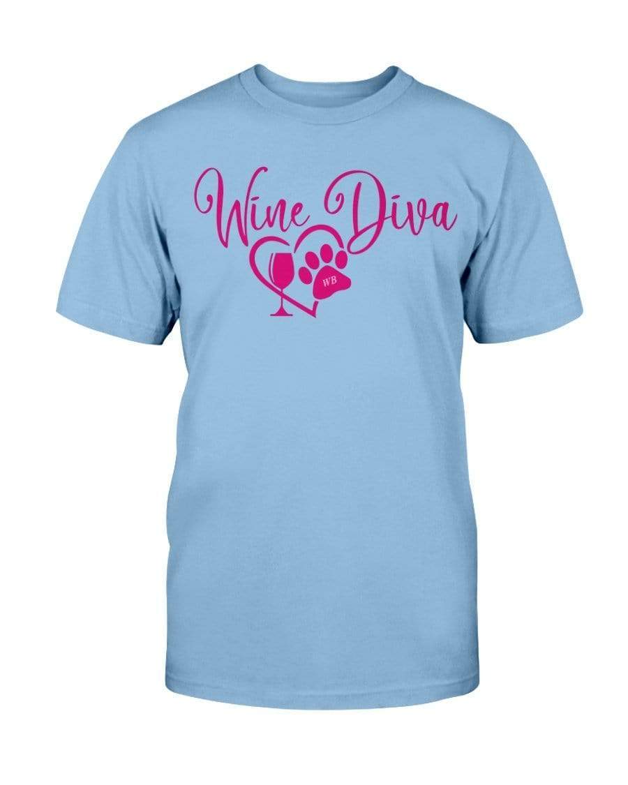 Shirts Sky / S Winey Bitches Co New "Wine Diva 2" Ultra Cotton T-Shirt- Pink Ltrs WineyBitchesCo