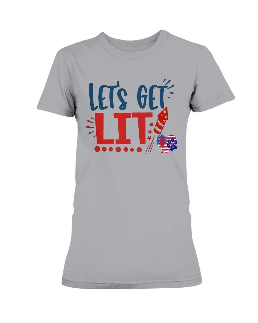 Shirts Sports Grey / XS Winey Bitches Co "Let Get Lit" Ultra Ladies T-Shirt WineyBitchesCo