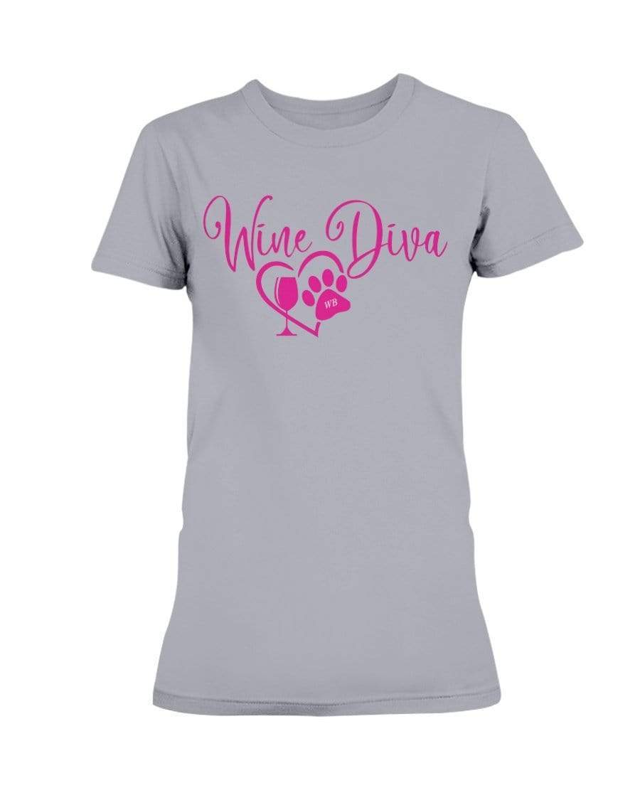 Shirts Sports Grey / XS Winey Bitches Co New "Wine Diva 2" Ultra Ladies T-Shirt WineyBitchesCo