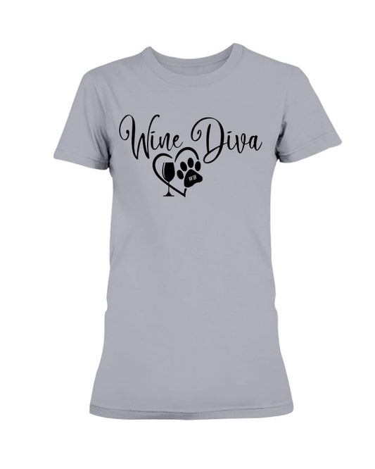 Shirts Sports Grey / XS Winey Bitches Co New "Wine Diva 2" Ultra Ladies T-Shirt WineyBitchesCo