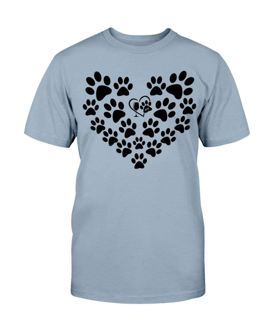 Shirts Stone Blue / S Winey Bitches Co Heart Paws (Black) Ultra Cotton T-Shirt WineyBitchesCo