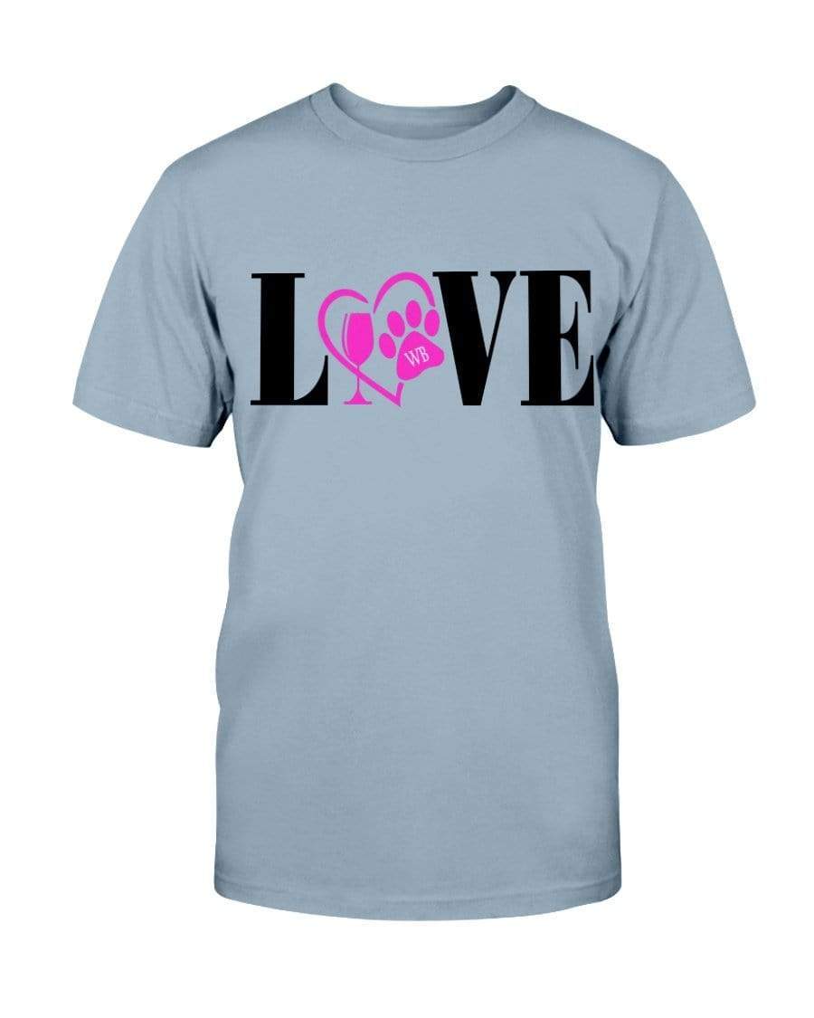 Shirts Stone Blue / S Winey Bitches Co "Love" Blk Letters Ultra Cotton T-Shirt WineyBitchesCo