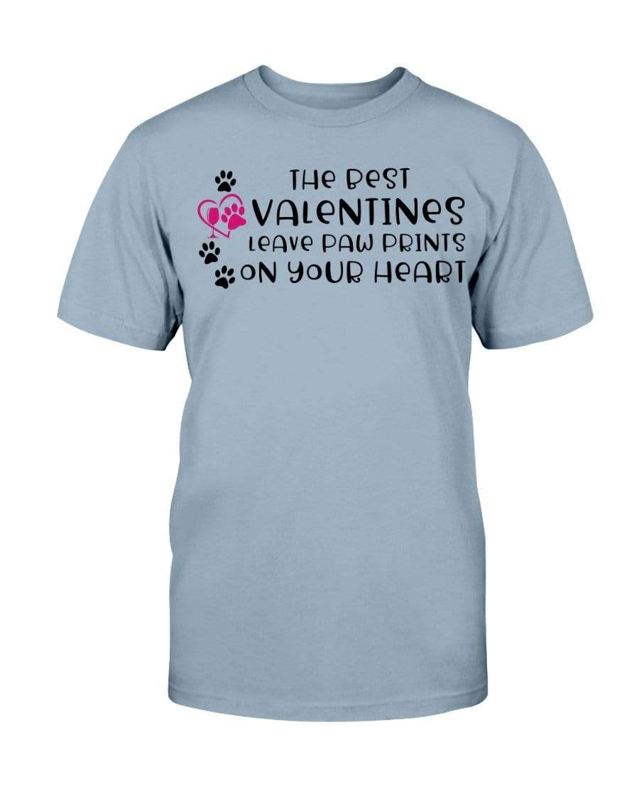 Shirts Stone Blue / S Winey Bitches Co "The Best Valentines Leave Paw Prints On Your Heart" Ultra Cotton T-Shirt WineyBitchesCo