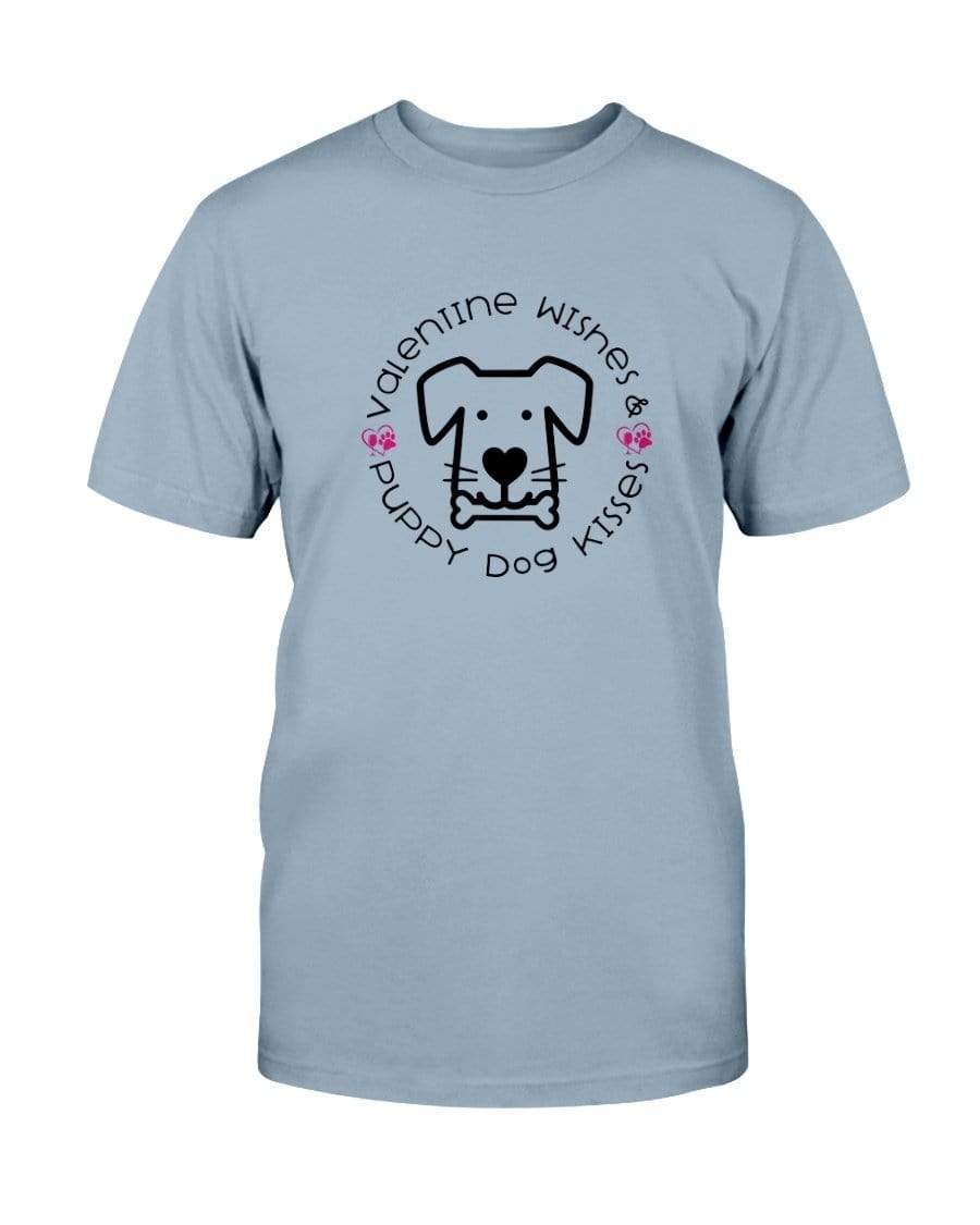 Shirts Stone Blue / S Winey Bitches Co "Valentine Wishes And Puppy Dog Kisses" (Dog) Ultra Cotton T-Shirt WineyBitchesCo