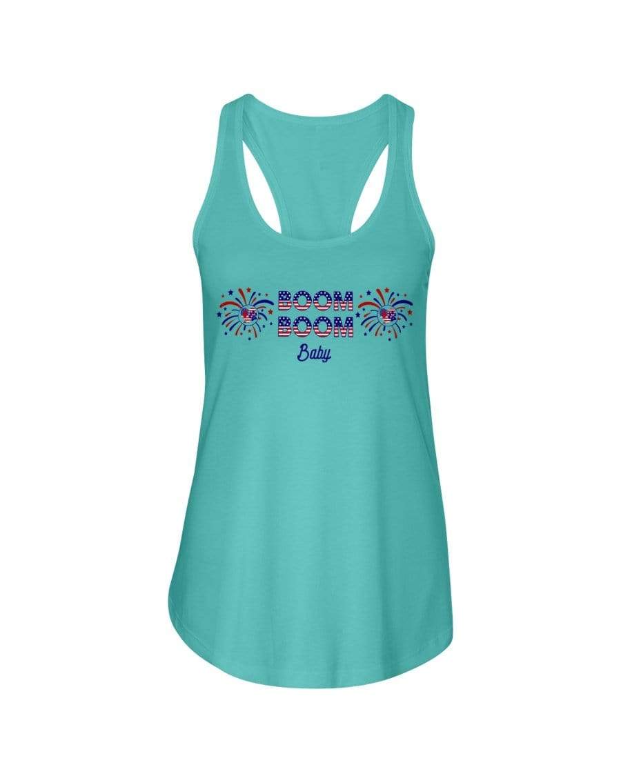 Shirts Tahiti Blue / XS Winey Bitches Co "Boom Boom Baby" Ladies Racerback Tank WineyBitchesCo