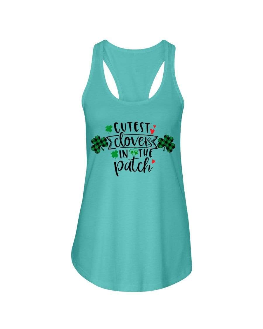 Shirts Tahiti Blue / XS Winey Bitches Co "Cutest Clovers in the Patch" Ladies Racerback Tank Top* WineyBitchesCo