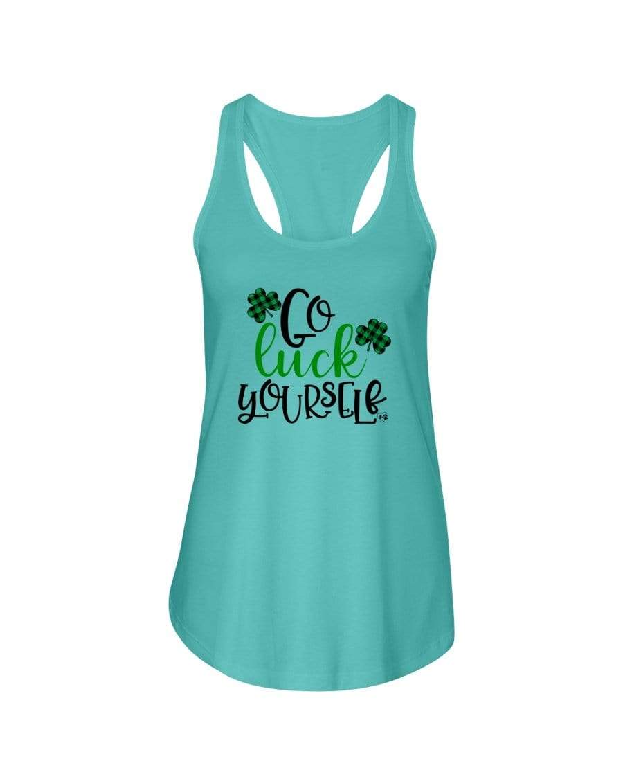Shirts Tahiti Blue / XS Winey Bitches Co "Go Luck Yourself" Ladies Racerback Tank Top* WineyBitchesCo