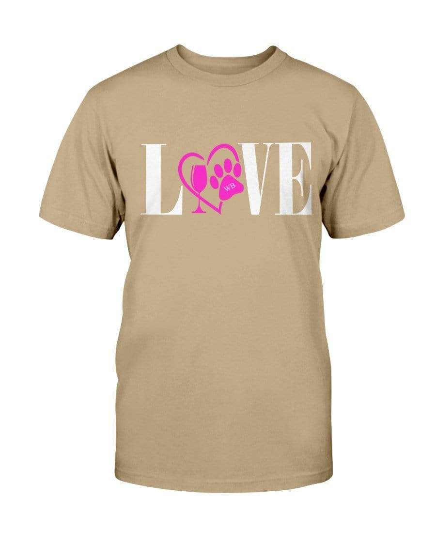 Shirts Tan / S Winey Bitches Co "Love" Wht Letters Ultra Cotton T-Shirt WineyBitchesCo