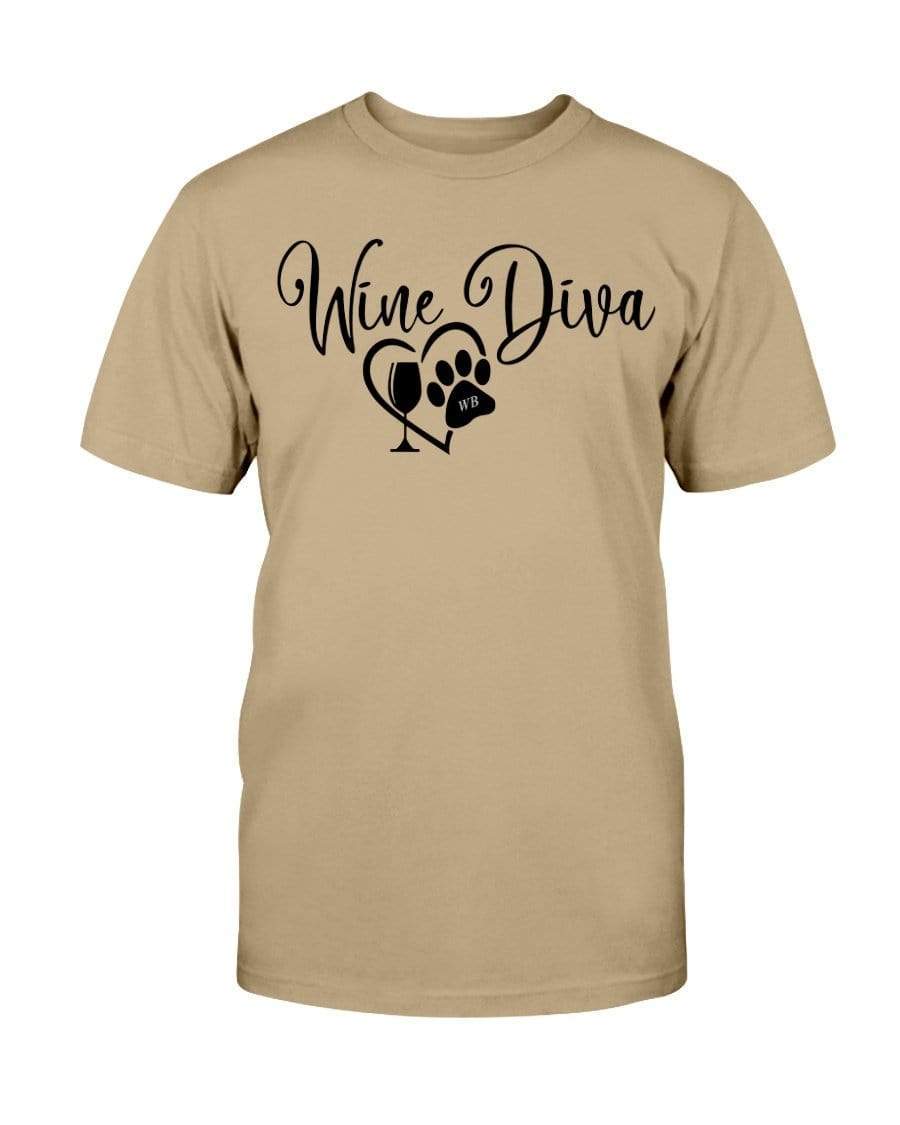 Shirts Tan / S Winey Bitches Co New "Wine Diva 2" Ultra Cotton T-Shirt WineyBitchesCo