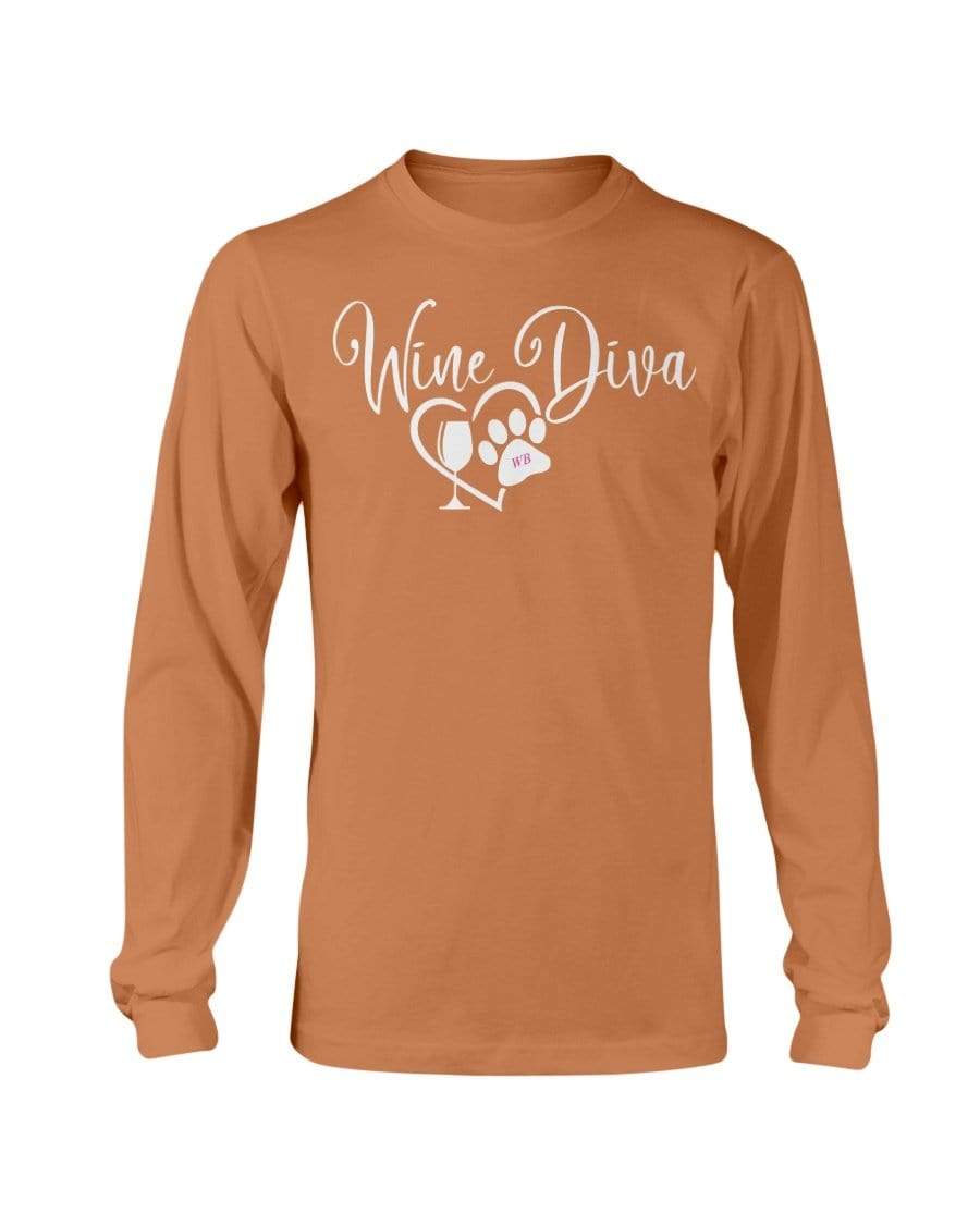 Shirts Texas Orange / S Winey Bitches Co "Wine Diva 2" Long Sleeve T-Shirt WineyBitchesCo