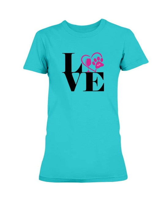 Shirts Tropical Blue / S Winey Bitches Co "Love Squared" Ladies Missy T-Shirt WineyBitchesCo