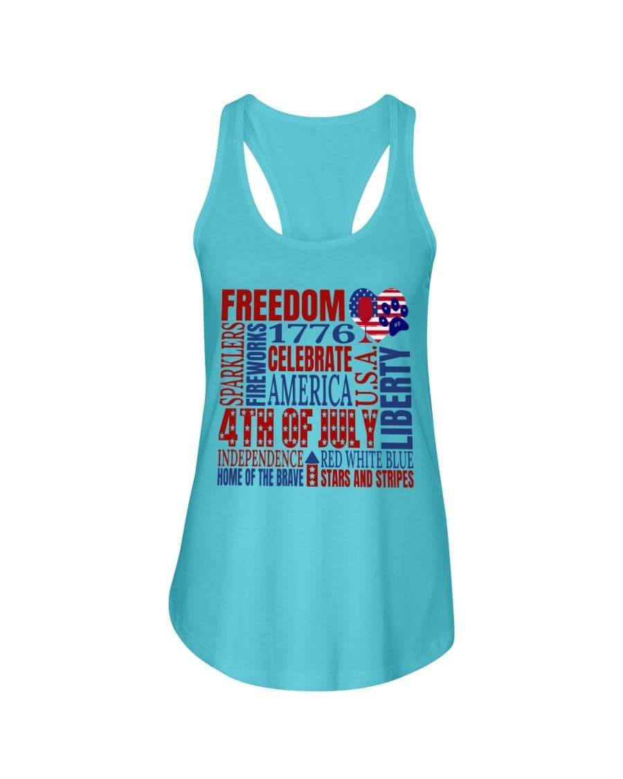 Shirts Turquoise / XS Winey Bitches Co "Celebrate America" Ladies Racerback Tank WineyBitchesCo