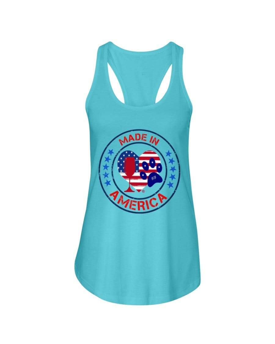Shirts Turquoise / XS Winey Bitches Co "Made In America" Ladies Racerback Tank WineyBitchesCo