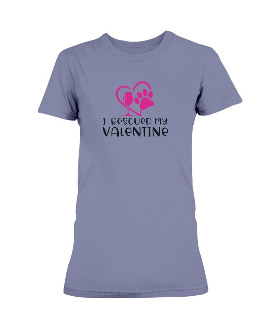 Shirts Violet / S Winey Bitches Co "I Rescued My Valentine" Ladies Missy T-Shirt WineyBitchesCo