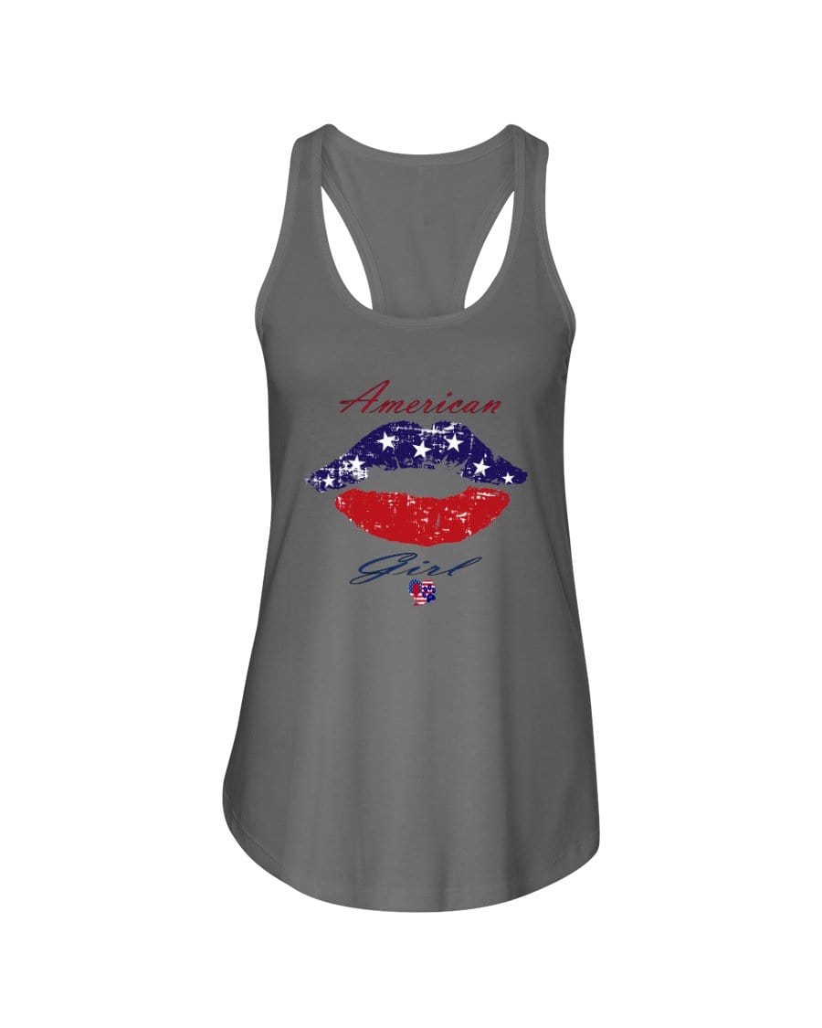 Shirts Warm Gray / XS Winey Bitches Co "American Girl" Ladies Racerback Tank WineyBitchesCo