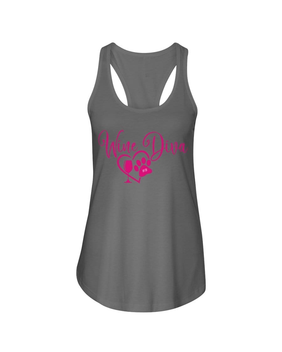 Shirts Warm Gray / XS Winey Bitches Co "Wine Diva 2" Ladies Racerback Tank WineyBitchesCo