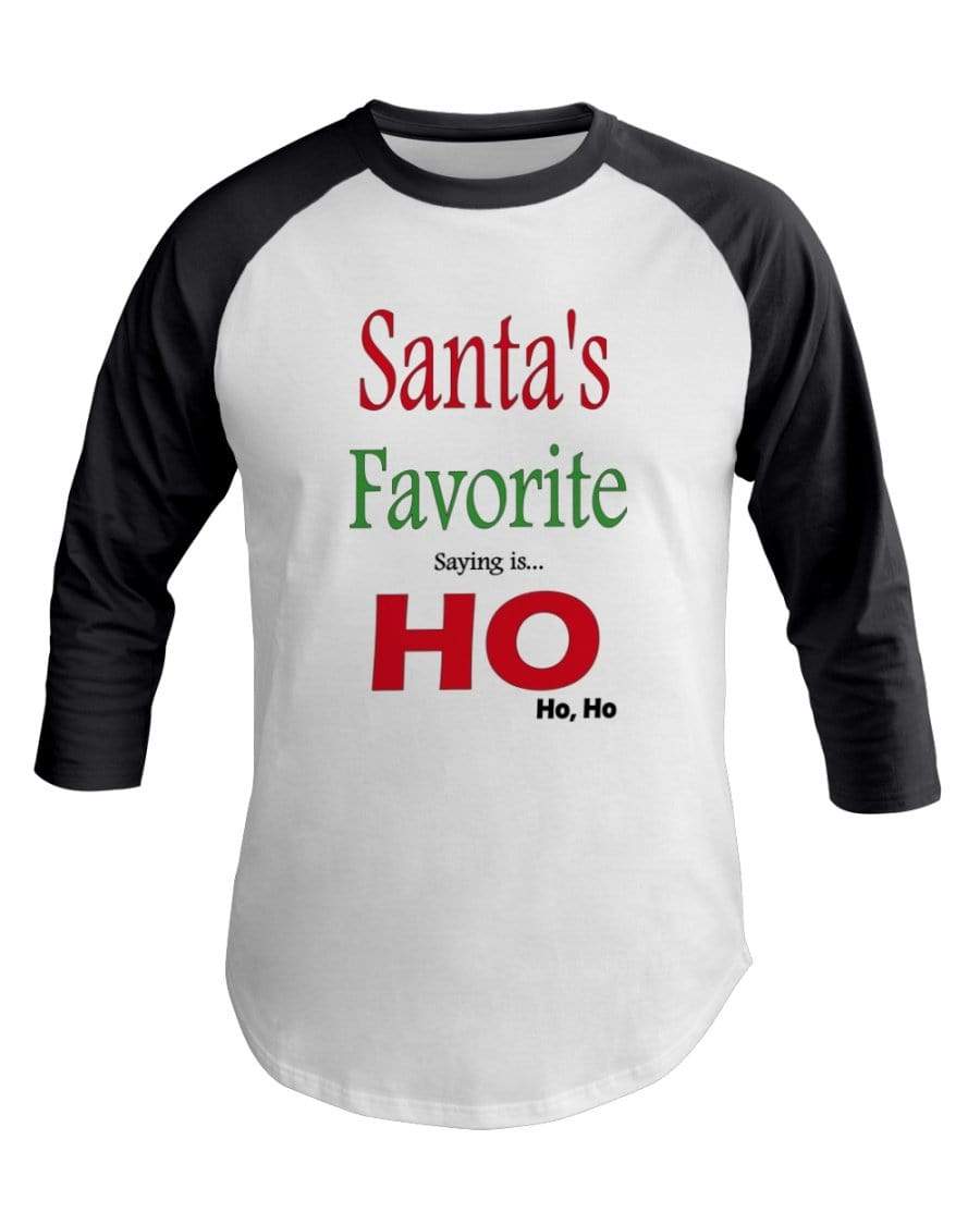 Shirts White/Asphalt / XS Winey Bitches Co "Santa's Favorite Saying" 3/4 Sleeve Raglan Shirt WineyBitchesCo