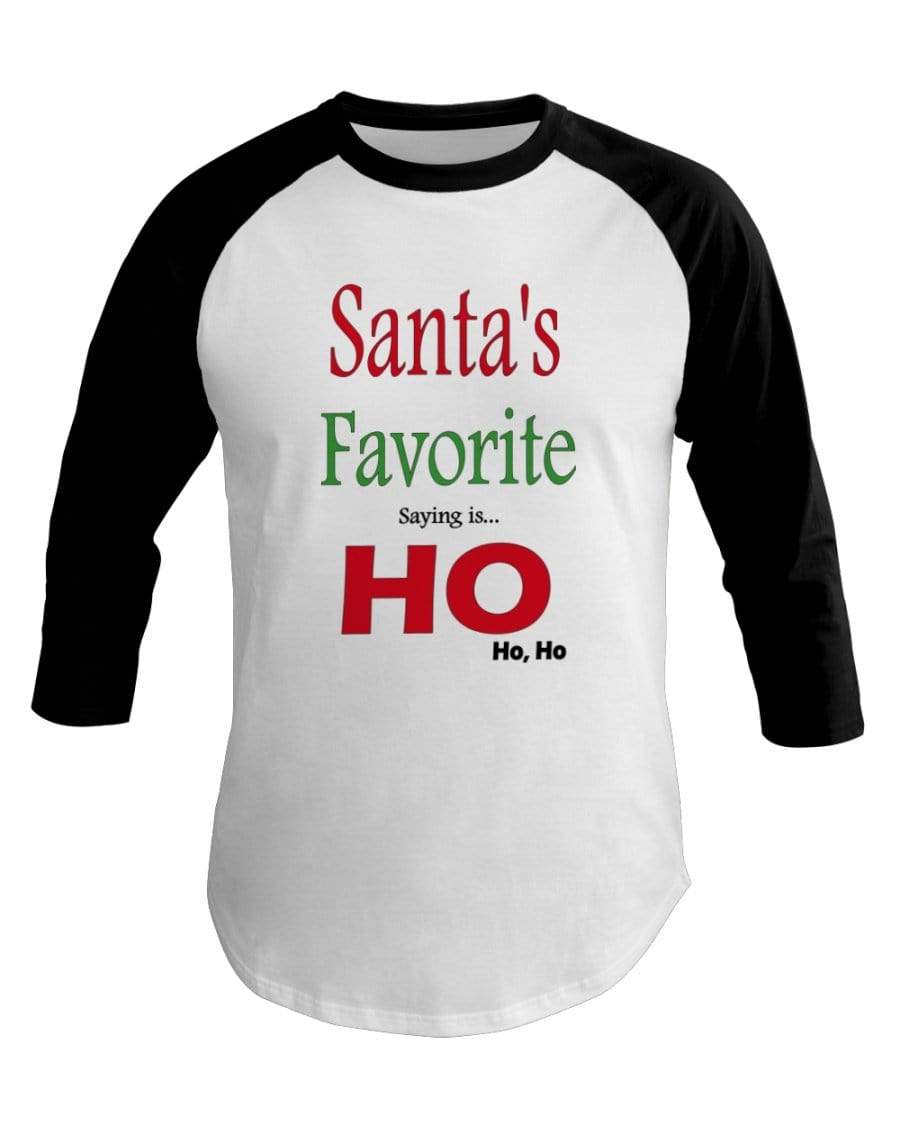 Shirts White/Black / XS Winey Bitches Co "Santa's Favorite Saying" 3/4 Sleeve Raglan Shirt WineyBitchesCo