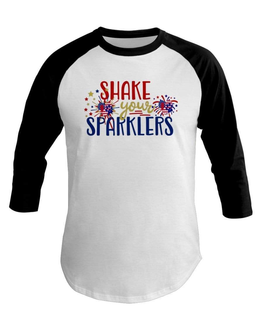 Shirts White/Black / XS Winey Bitches Co "Shake your Sparklers" 3/4 Sleeve Raglan Shirt WineyBitchesCo