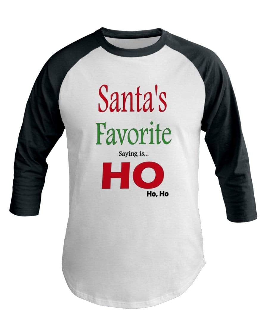 Shirts White/Forest / XS Winey Bitches Co "Santa's Favorite Saying" 3/4 Sleeve Raglan Shirt WineyBitchesCo