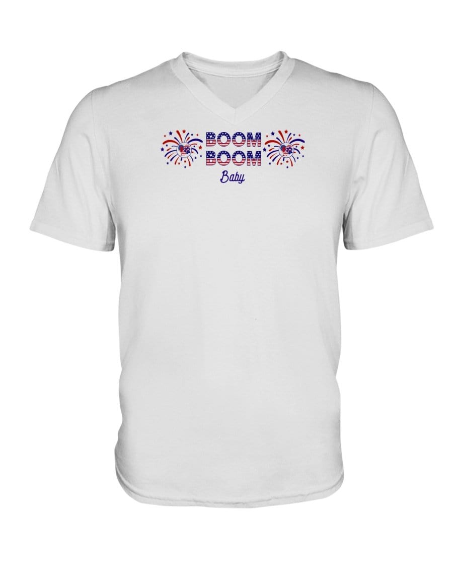 Shirts White / S Winey Bitches Co "Boom Boom Baby" Ladies HD V Neck T WineyBitchesCo