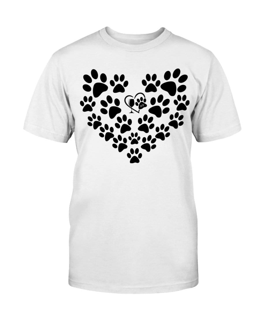 Shirts White / S Winey Bitches Co Heart Paws (Black) Ultra Cotton T-Shirt WineyBitchesCo