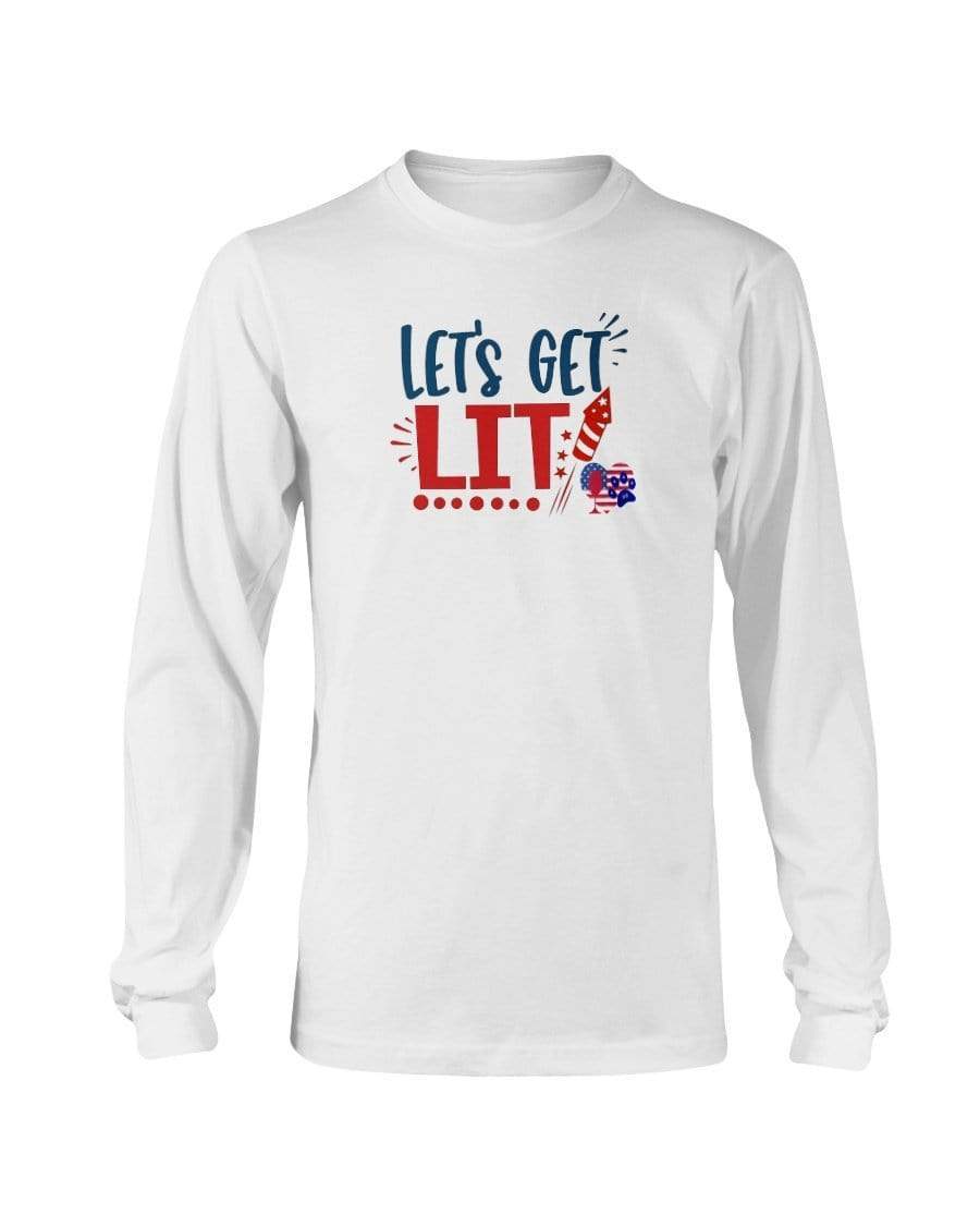 Shirts White / S Winey Bitches Co "Let Get Lit" Long Sleeve T-Shirt WineyBitchesCo