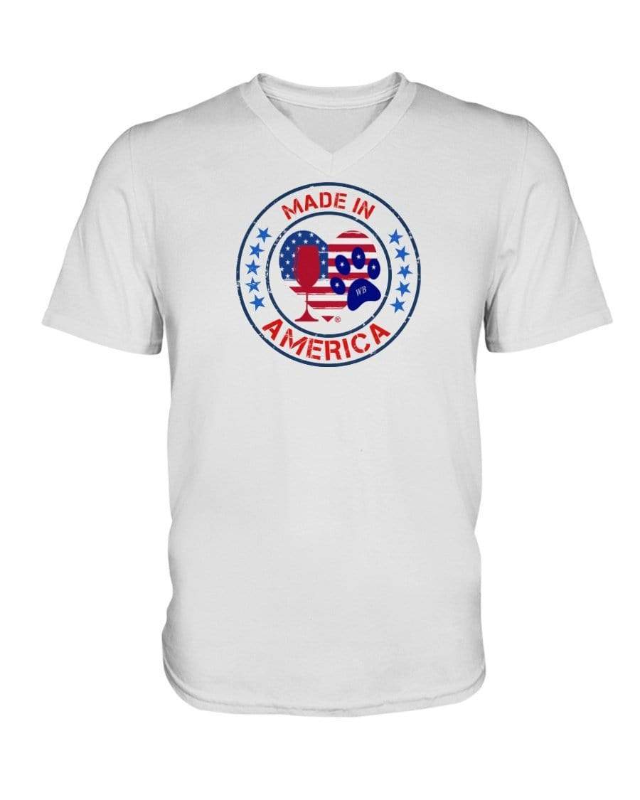 Shirts White / S Winey Bitches Co "Made In America" Ladies HD V Neck T WineyBitchesCo