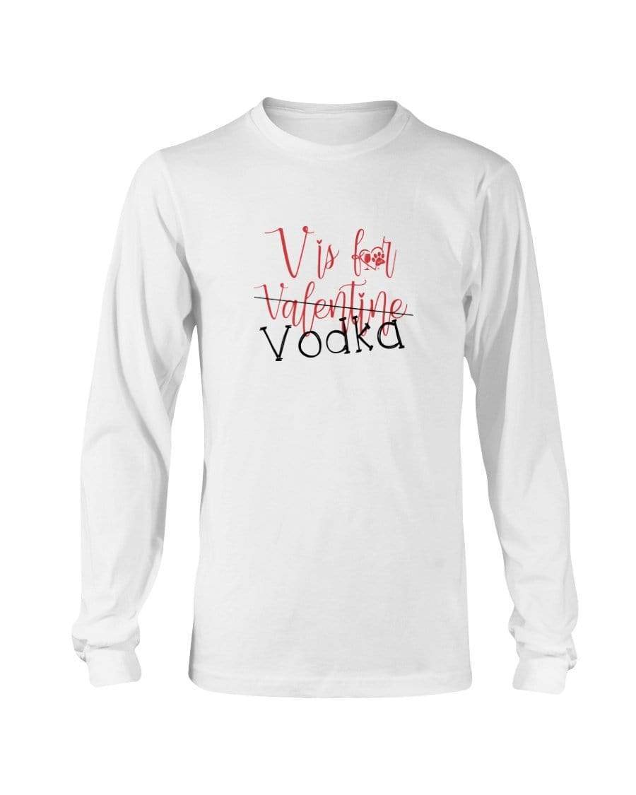 Shirts White / S Winey Bitches Co "V is for Vodka" Long Sleeve T-Shirt WineyBitchesCo