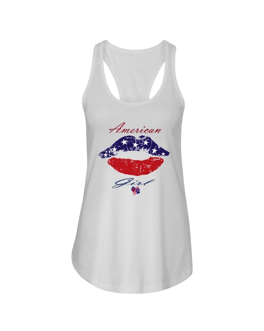 Shirts White / XS Winey Bitches Co "American Girl" Ladies Racerback Tank WineyBitchesCo