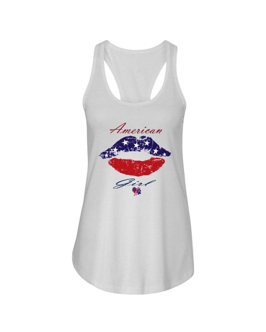 Shirts White / XS Winey Bitches Co "American Girl" Ladies Racerback Tank WineyBitchesCo