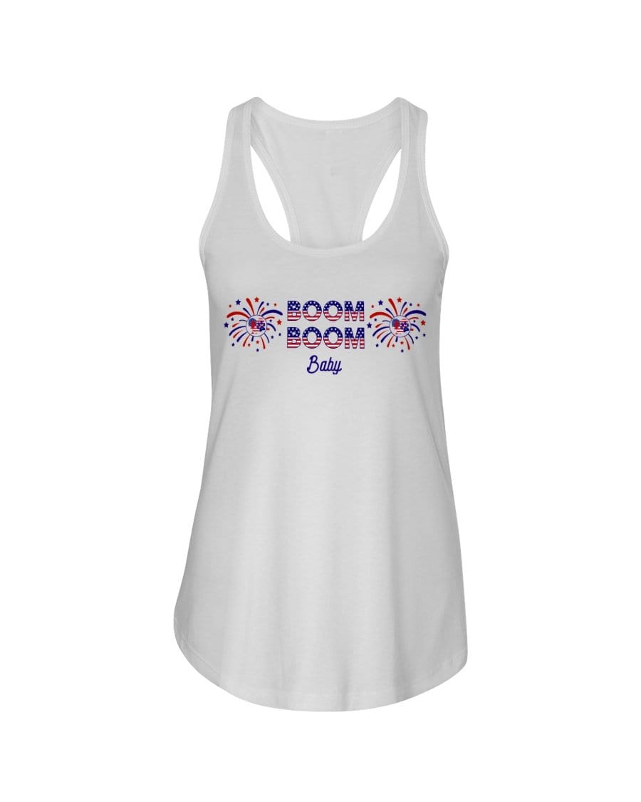 Shirts White / XS Winey Bitches Co "Boom Boom Baby" Ladies Racerback Tank WineyBitchesCo