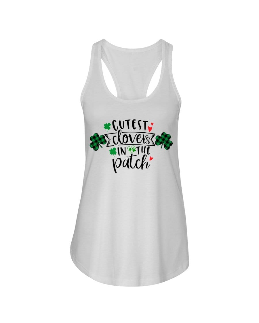 Shirts White / XS Winey Bitches Co "Cutest Clovers in the Patch" Ladies Racerback Tank Top* WineyBitchesCo