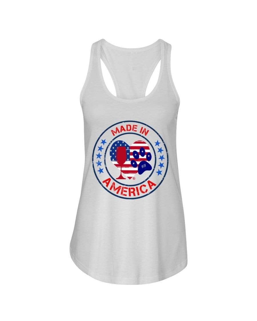Shirts White / XS Winey Bitches Co "Made In America" Ladies Racerback Tank WineyBitchesCo