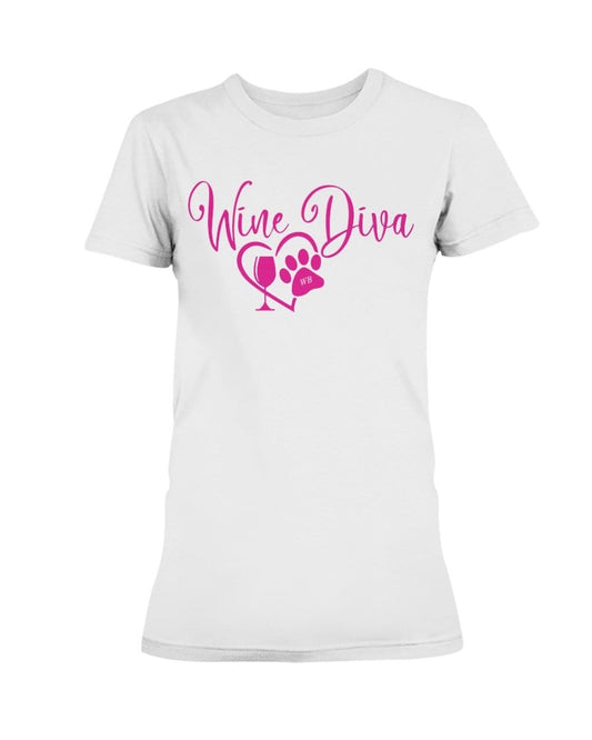 Shirts White / XS Winey Bitches Co New "Wine Diva 2" Ultra Ladies T-Shirt WineyBitchesCo